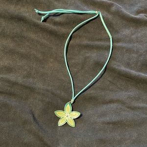 Teal blue adjustable necklace